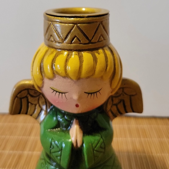 Vintage Wolin Japan Christmas Angel 🎄 Candlestick Holder Figurine 60s-70s - Picture 7 of 7